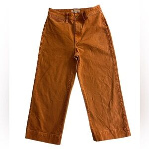 Madewell Petite Slim Emmett Wide-leg cropped pants. High waist, in Sweet Dahlia.